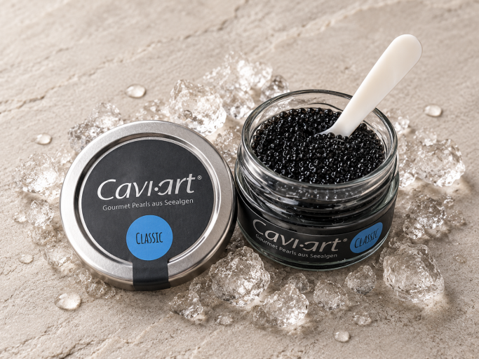AKI Cavi-Art Classic vegane Kaviar-Alternative 100 g - AKI Cavi-Art Classic kaufen - Veganer Kaviar aus Seealgen - Schwarze vegane Kaviar Alternative - AKI Cavi-Art Classic 100g
